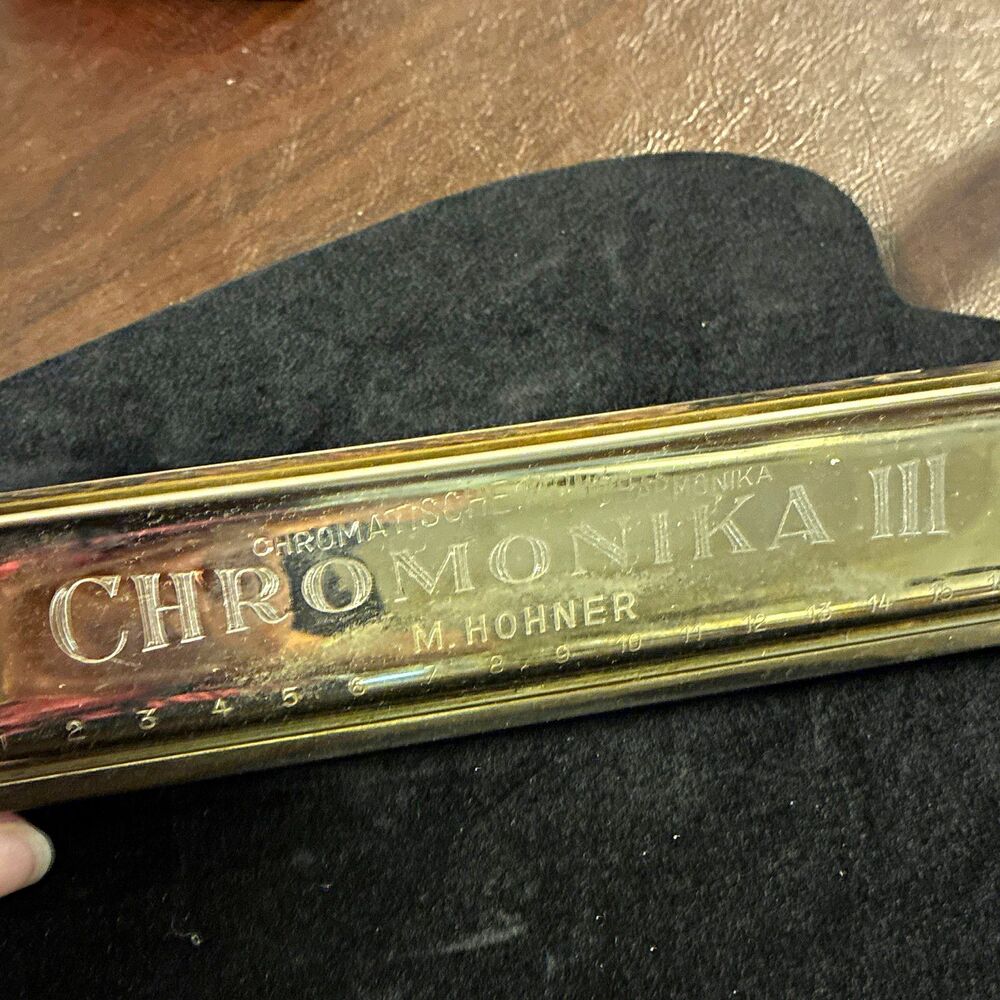 HOHNER Chromonika III Nr.280 Chromatic Harmonica Key of C Silver w Case vintage